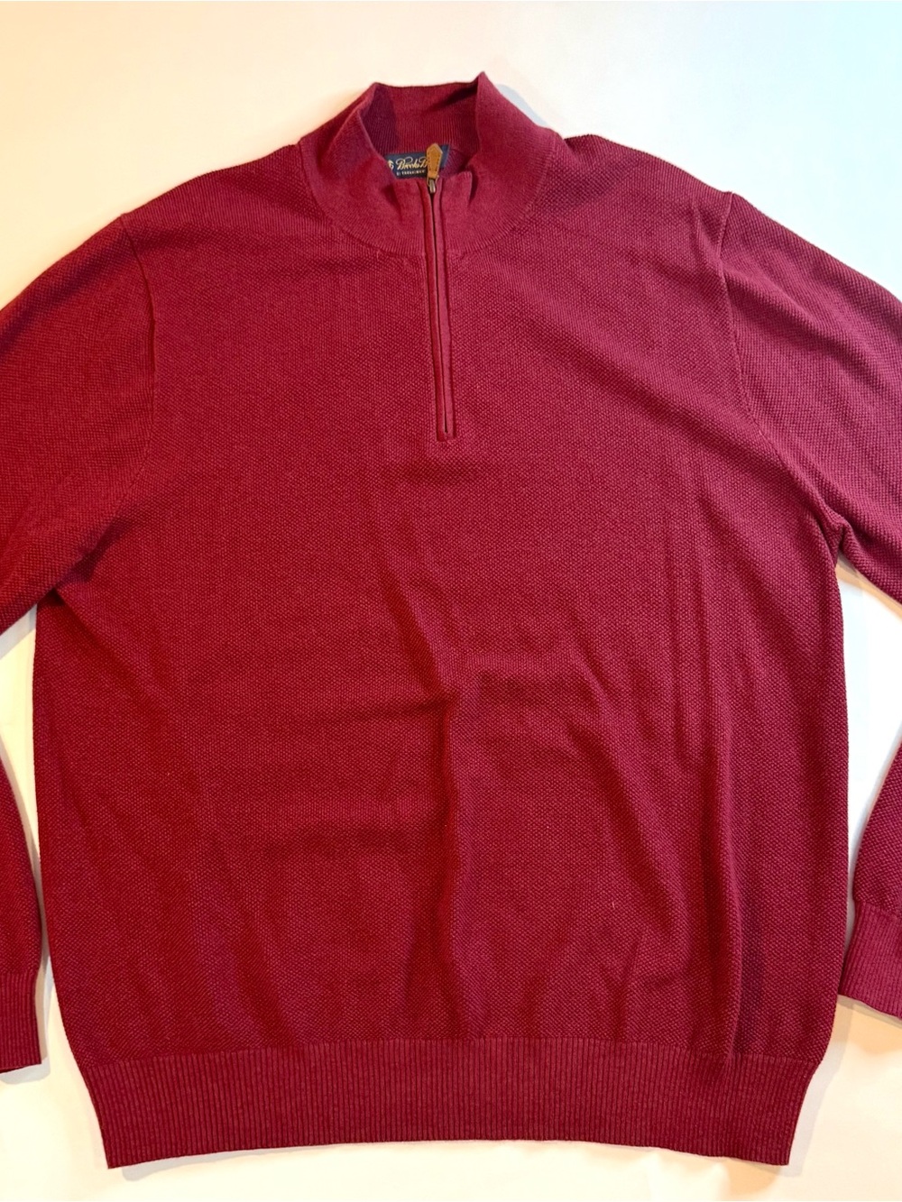 Brooks Brothers Quarter Zip Pullover Sweater Men’s Size XXL Burgundy Red